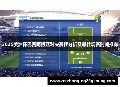 2025美洲杯巴西阿根廷对决赛程分析及最佳观赛时间推荐